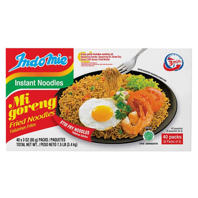 Indomie Mi Goreng Instant Fried Noodles, 3 oz, 40pcs